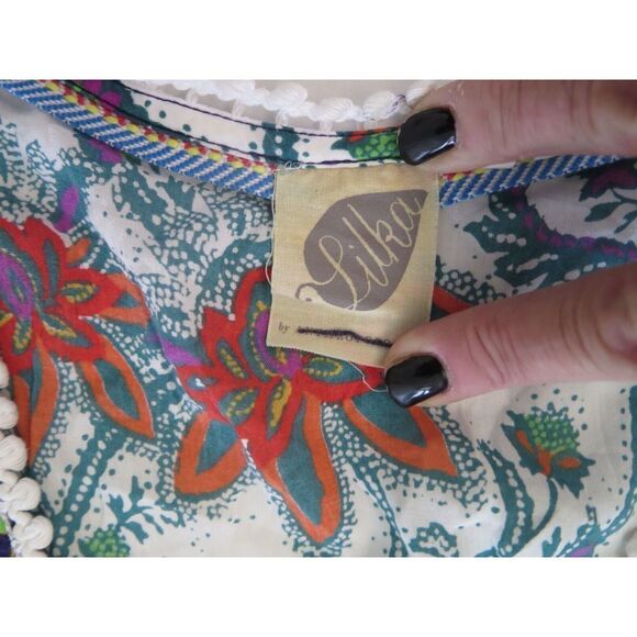 Anthropologie Women's Sz S Purple Patchwork Trapeze Paisley Floral Liika Dress - Picture 2 of 13